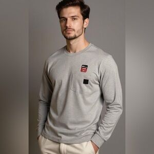 Wolverine Heather Gray Long Sleeve Men's Tee